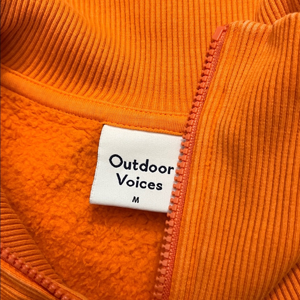 Outdoor Voices Nimbus 1/4 Zip Sweatshirt Orange Half-Zip Women's Hoodie Medium - Picture 6 of 9